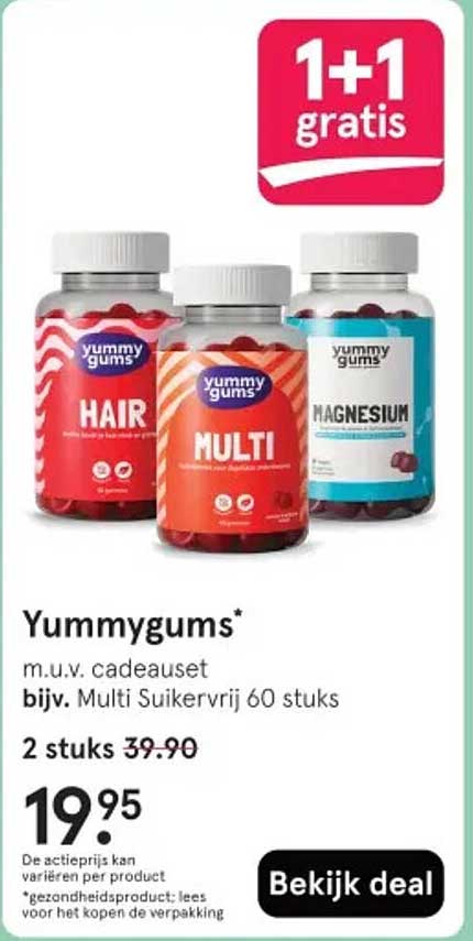 Yummygums* m.u.v. cadeauset bijv. Multi Suikervrij 60 stuks
