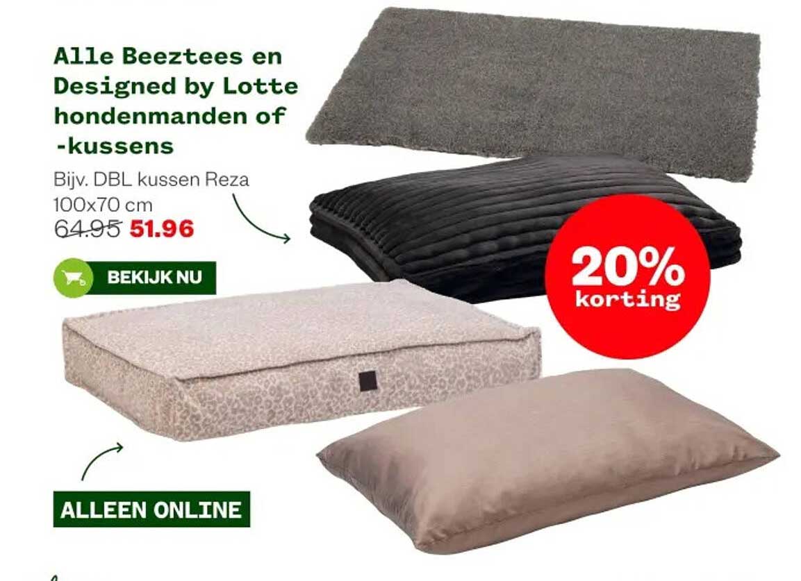 Alle Beeztees en Designed by Lotte hondenmanden of -kussens