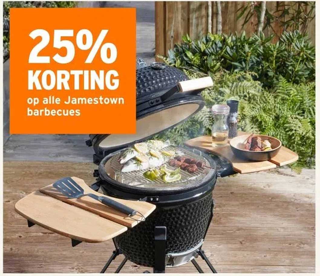 25% KORTING op alle Jamestown barbecues
