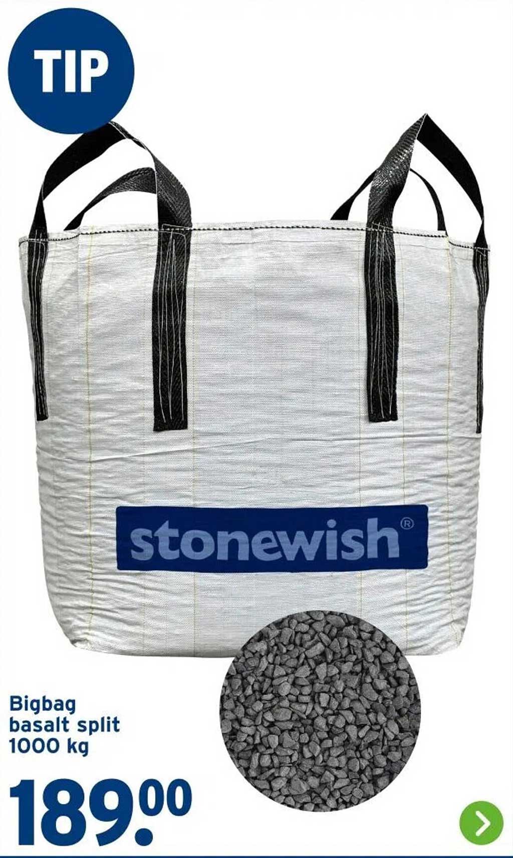 Bigbag basalt split 1000 kg
