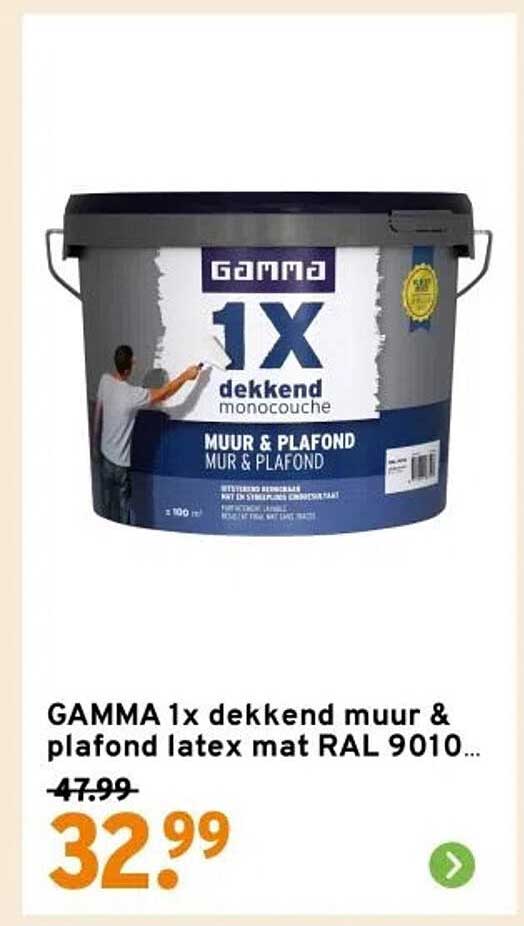 GAMMA 1x dekkend muur & plafond latex mat RAL 9010