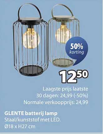 GLENTE batterij lamp