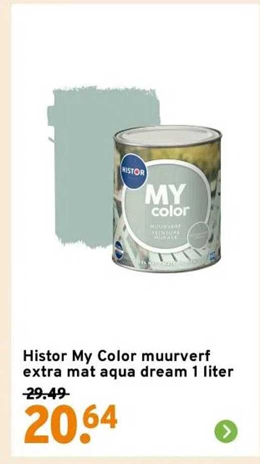 Histor My Color muurverf extra mat aqua dream 1 liter