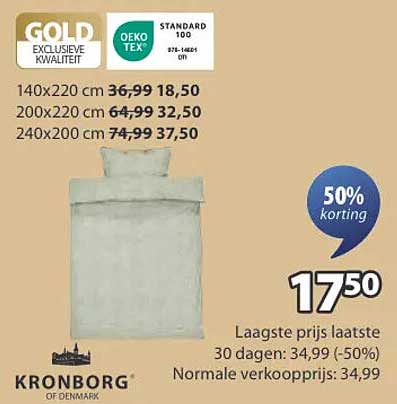 Kronborg Dekbedovertrek 140x220 cm - 50% korting!