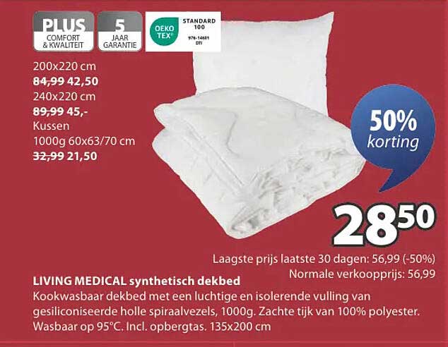 LIVING MEDICAL synthetisch dekbed