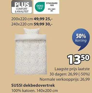SUSSI dekbedovertrek 100% katoen 140x200 cm