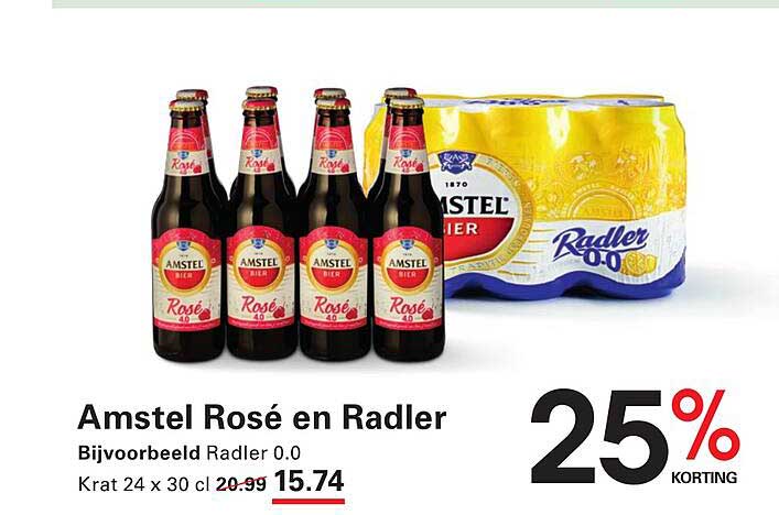 Amstel Rosé en Radler Bijvoorbeeld Radler 0.0 25% KORTING