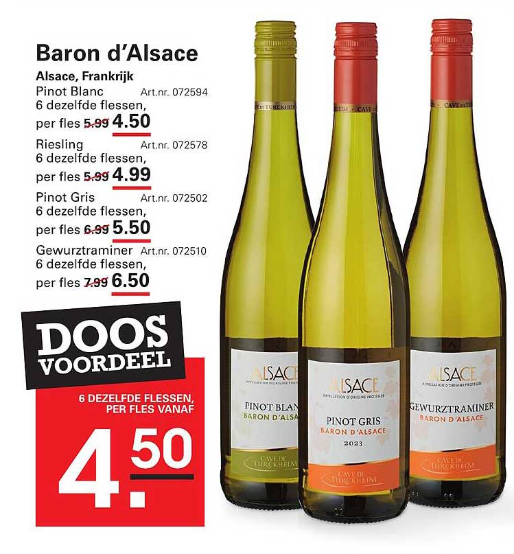 Baron d’Alsace - Doos voordeel 6 dezelfde flessen, per fles vanaf 4.50