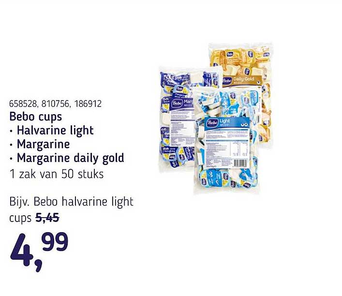 Bebo cups - Halvarine light - Margarine - Margarine daily gold