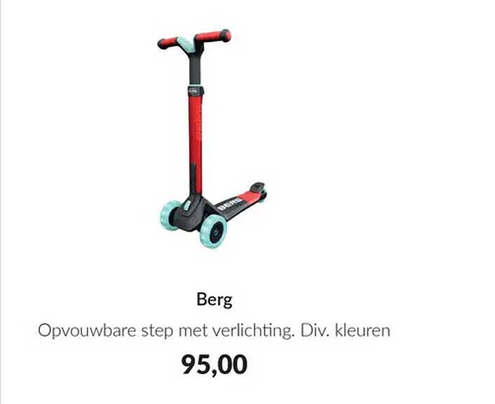Berg Opvouwbare step met verlichting. Div. kleuren
