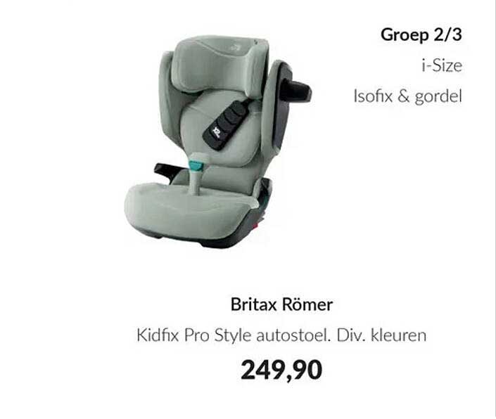 Britax Römer Kidfix Pro Style autostoel. Div. kleuren
