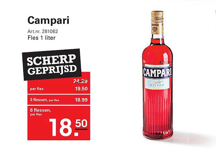 Campari Fles 1 liter SCHERP GEPRIJSD