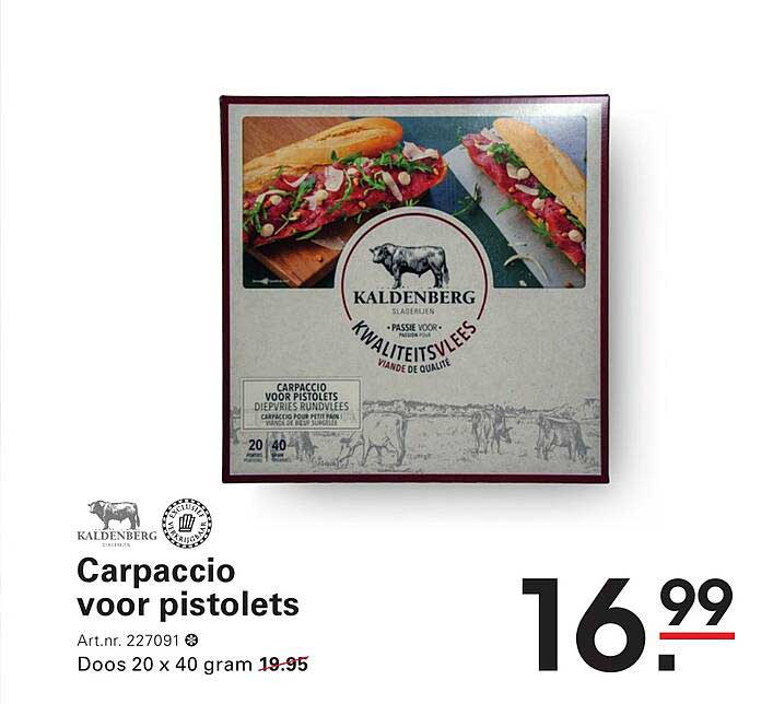 Carpaccio voor pistoletts