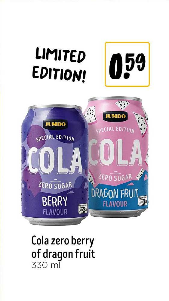 Cola zero berry of dragon fruit