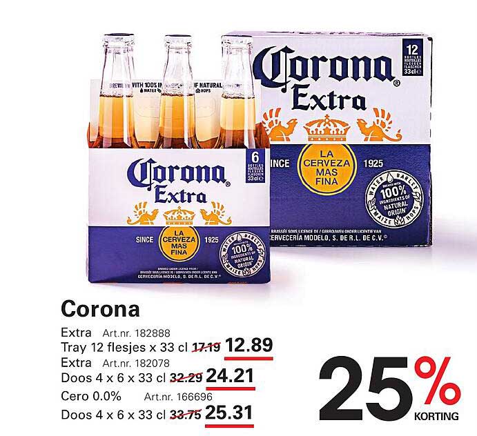 Corona Extra Tray 12 flesjes x 33 cl
