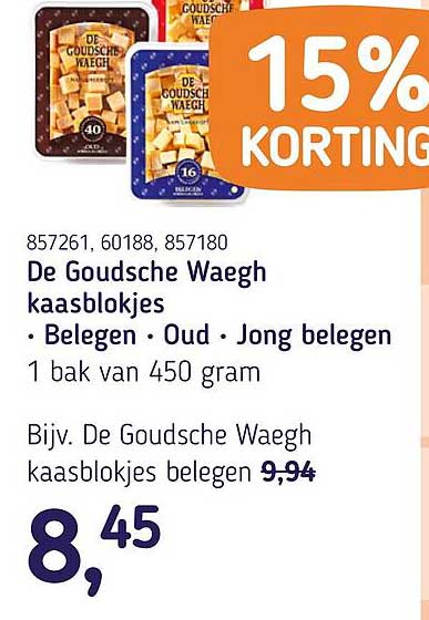 De Goudsche Waegh kaasblokjes • Belegen • Oud • Jong belegen 15% KORTING