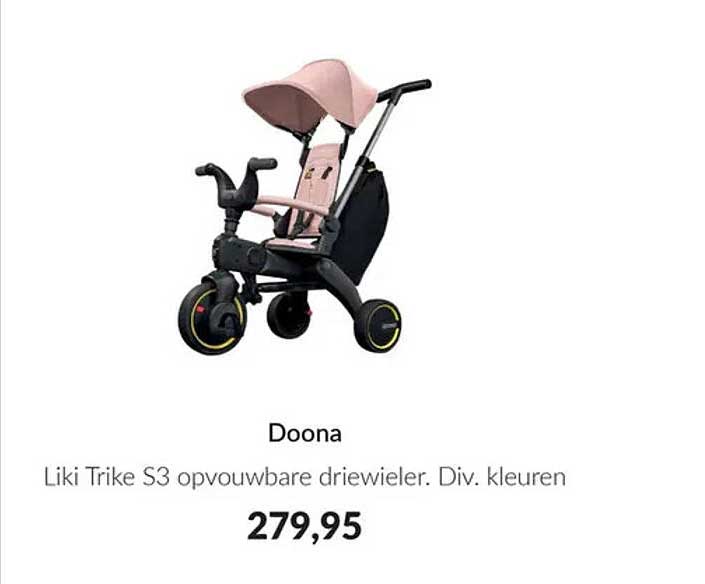 Doona Liki Trike S3 opvouwbare driewieler. Div. kleuren
