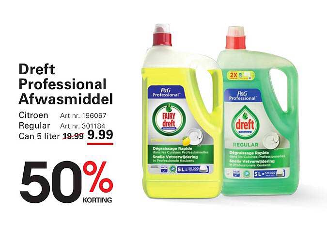 Dreft Professional Afwasmiddel Citroen / Regular Can 5 liter