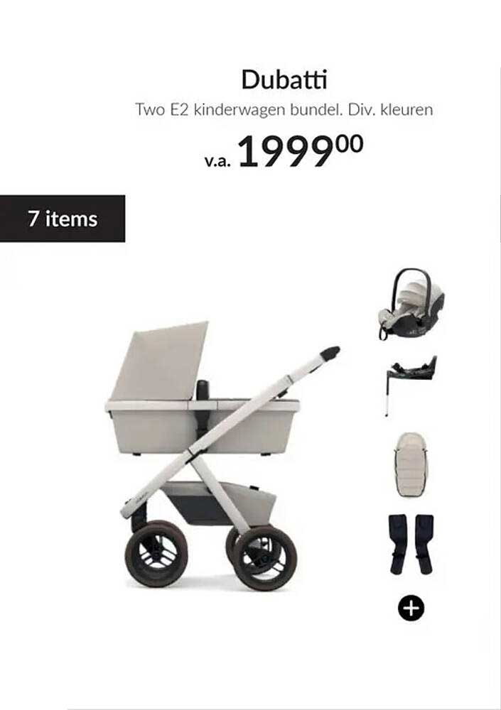 Dubatti Two E2 kinderwagen bundel. Div. kleuren