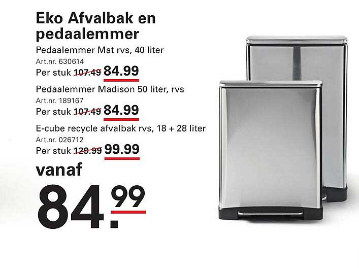 Eko Afvalbak en pedaalemmer