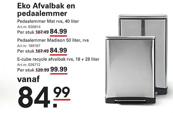 Eko Afvalbak en pedaalemmer