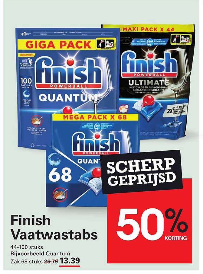 Finish Vaatwastabs 50% korting