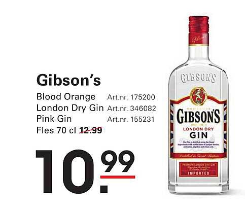 Gibson’s Blood Orange London Dry Gin Pink Gin Fles 70 cl