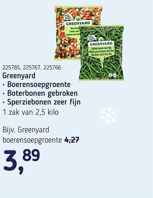 Greenyard • Boerensoepgroente • Boterbonen gebroken • Sperziebonen zeer fijn