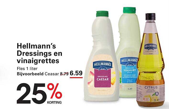 Hellmann’s Dressings en vinaigrettes 25% korting