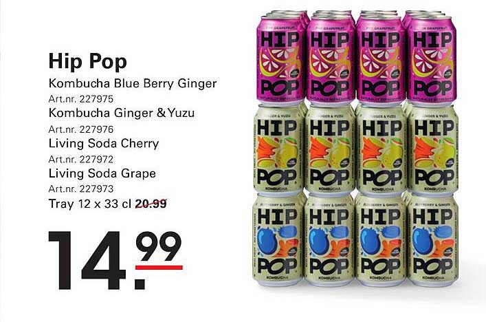 Hip Pop Kombucha Blue Berry Ginger