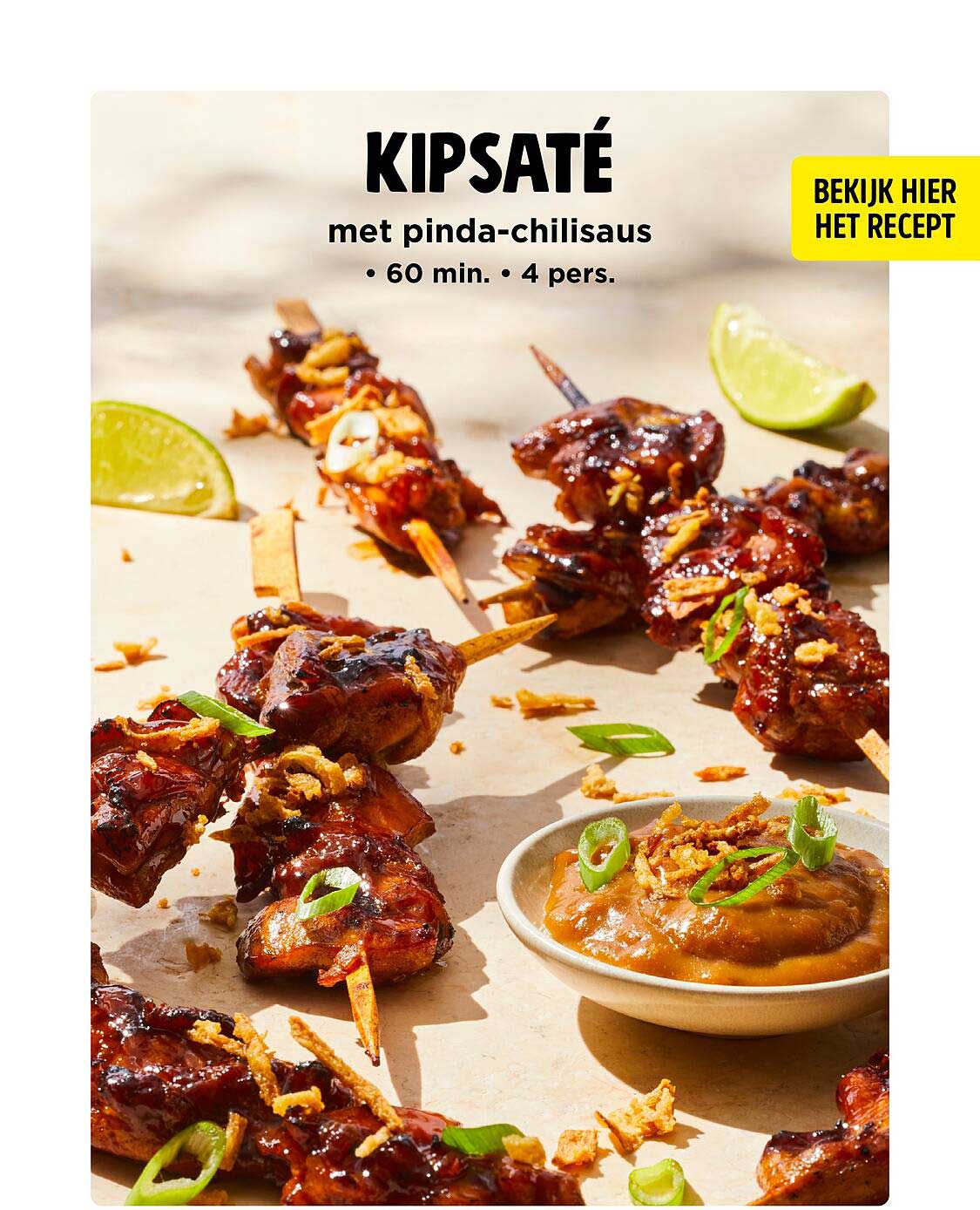 KIPSATÉ met pinda-chilisaus