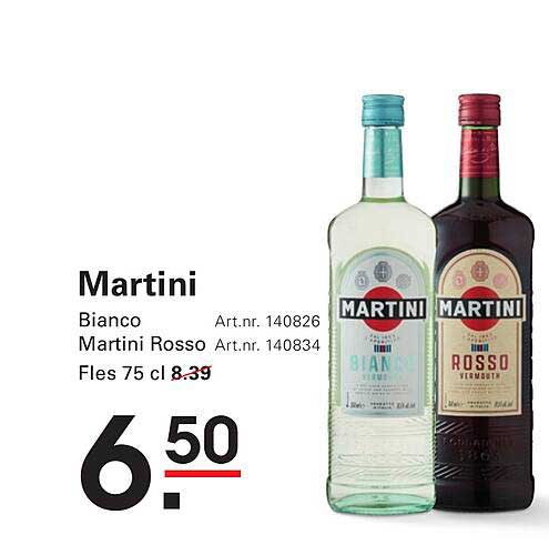 Martini Bianco Martini Rosso Fles 75 cl