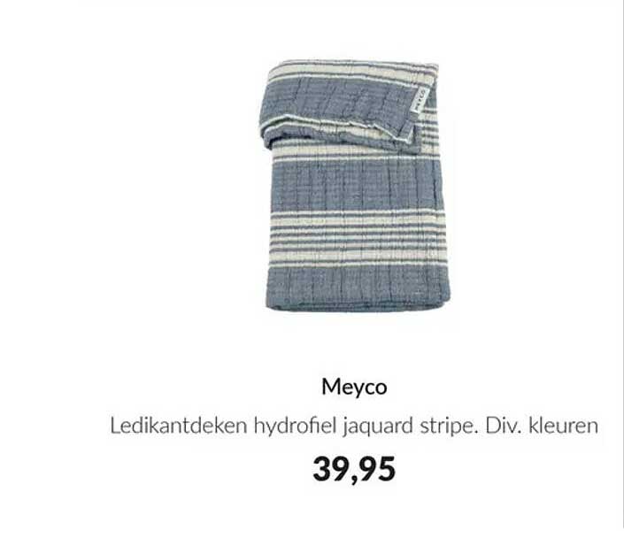 Meyco Ledikantdeken hydrofiel jacquard stripe. Div. kleuren