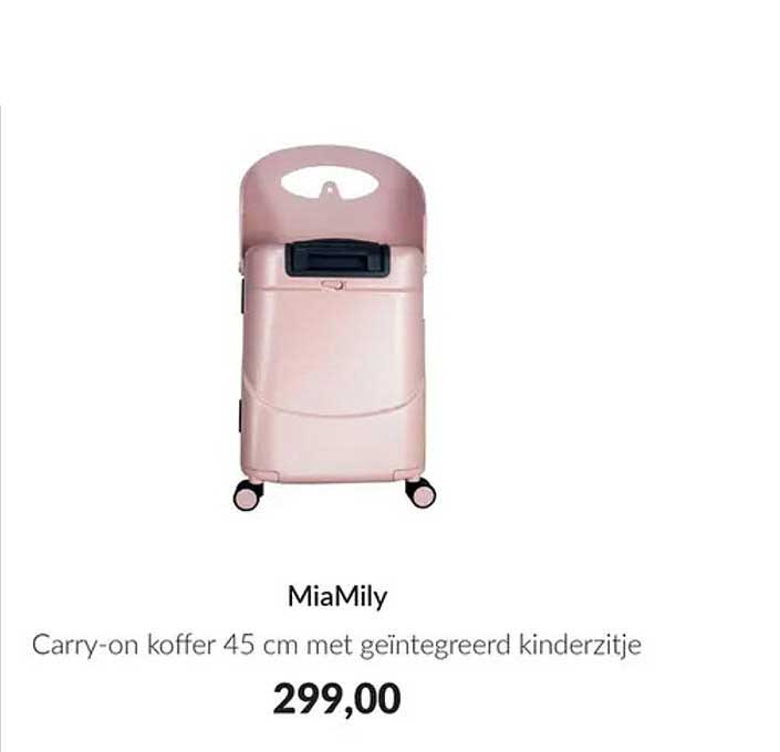 MiaMily Carry-on koffer 45 cm met geïntegreerd kinderzitje