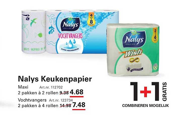 Nalys Keukenpapier 1+1 gratis