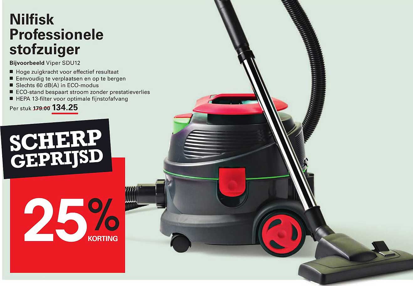 Nilfisk Professionele stofzuiger 25% korting