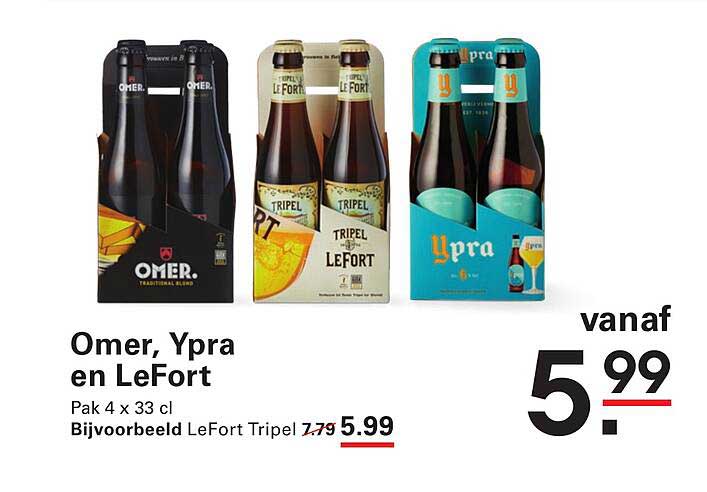 Omer, Ypra en LeFort Pak 4 x 33 cl Bijvoorbeeld LeFort Tripel