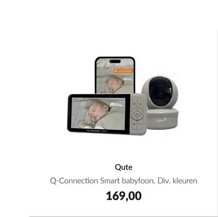 Qute Q-Connection Smart babyfoon. Div. kleuren