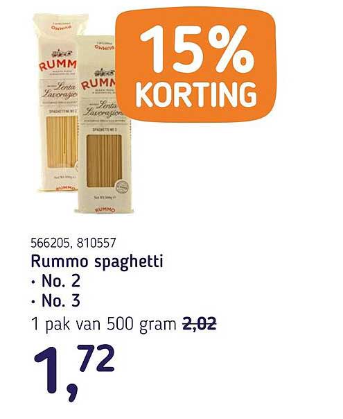 Rummo spaghetti • No. 2 • No. 3 15% KORTING