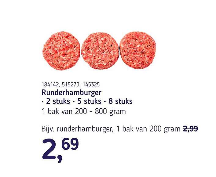 Runderhamburger • 2 stuks • 5 stuks • 8 stuks
