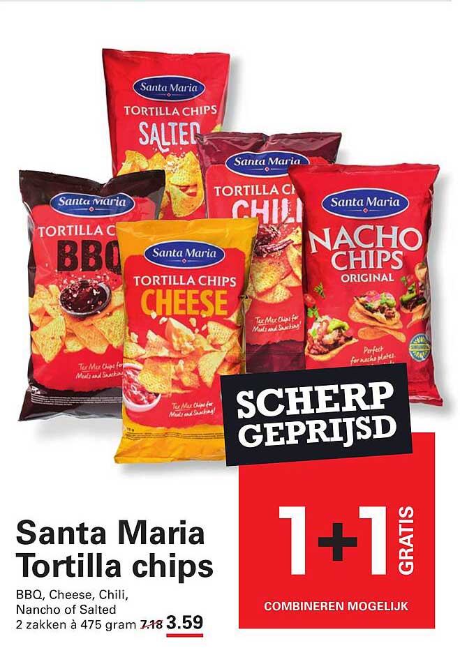 Santa Maria Tortilla chips 1+1 gratis