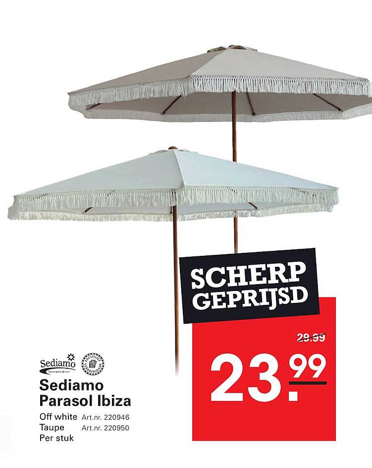 Sediamo Parasol Ibiza Scherp geprijsd