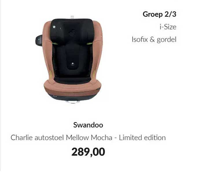 Swandoo Charlie autostoel Mellow Mocha - Limited edition