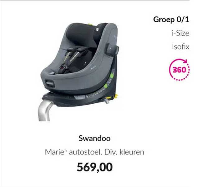 Swandoo Marie5 autostoel. Div. kleuren