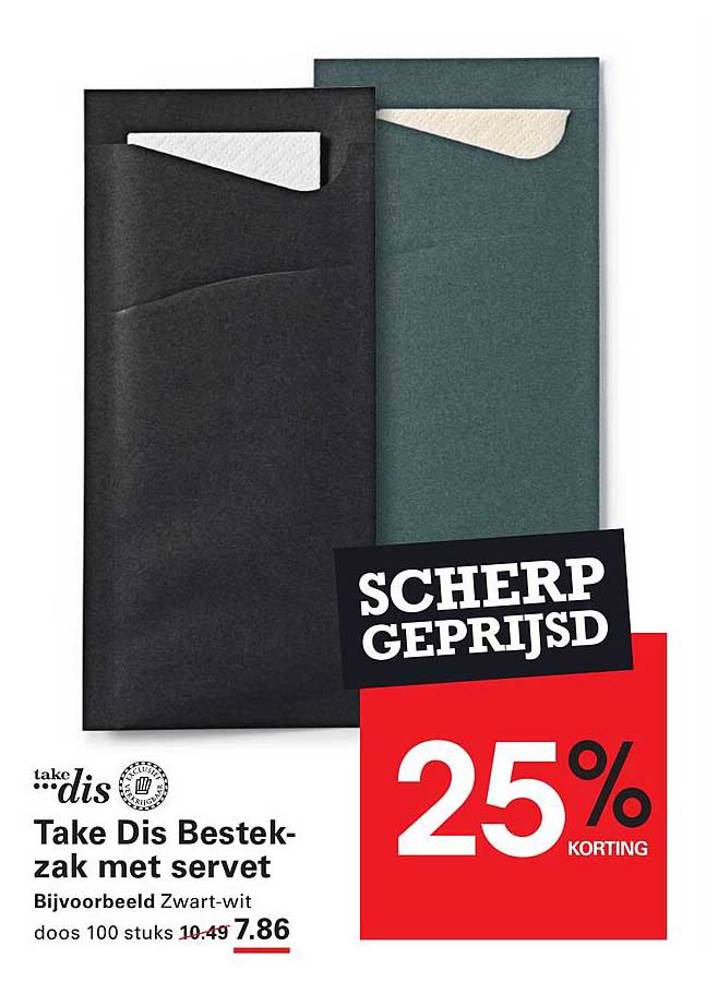Take Dis Bestek-zak met servet - 25% korting