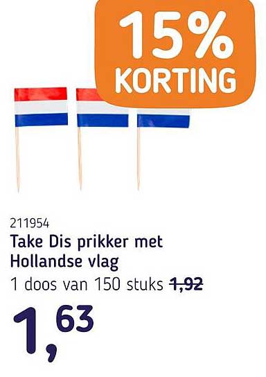 Take Dis prikker met Hollandse vlag 15% KORTING