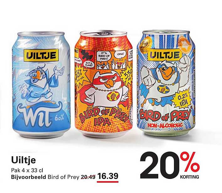 Uiltje Pak 4 x 33 cl Bijvoorbeeld Bird of Prey 20% KORTING