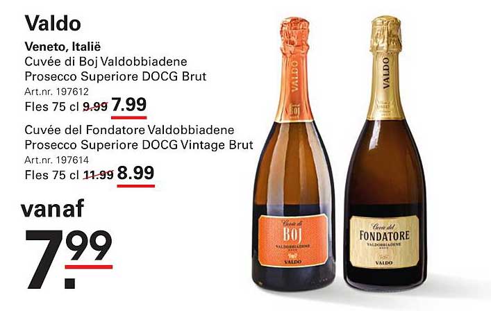 Valdo Veneto, Italië Cuvée di Boi Valdobbiadene Prosecco Superiore DOCG Brut