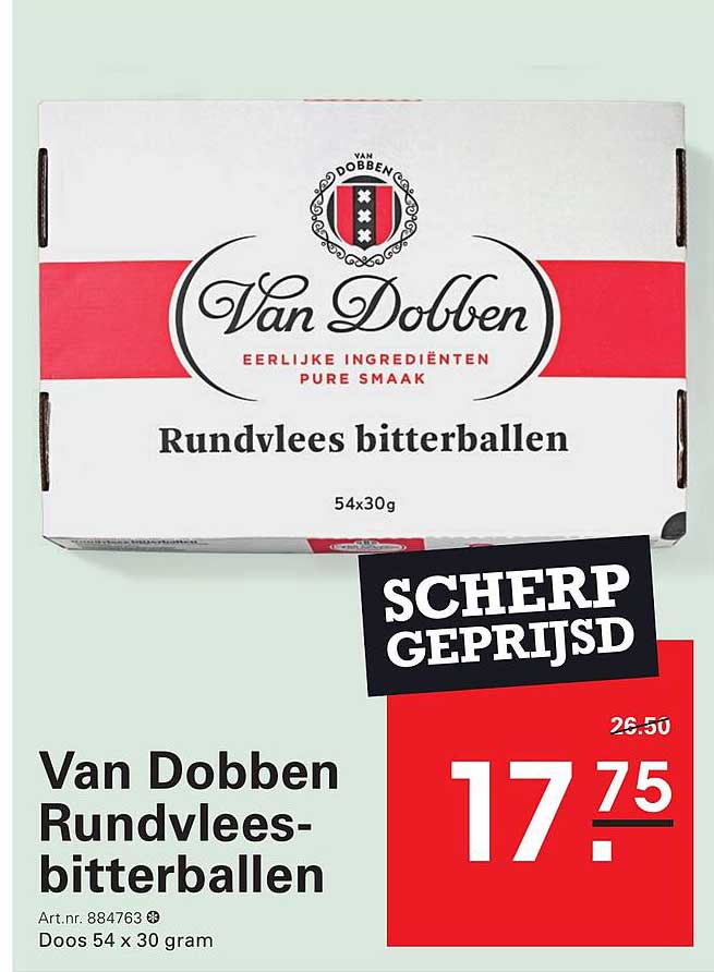 Van Dobben Rundvlees-bitterballen SCHERP GEPRIJSD