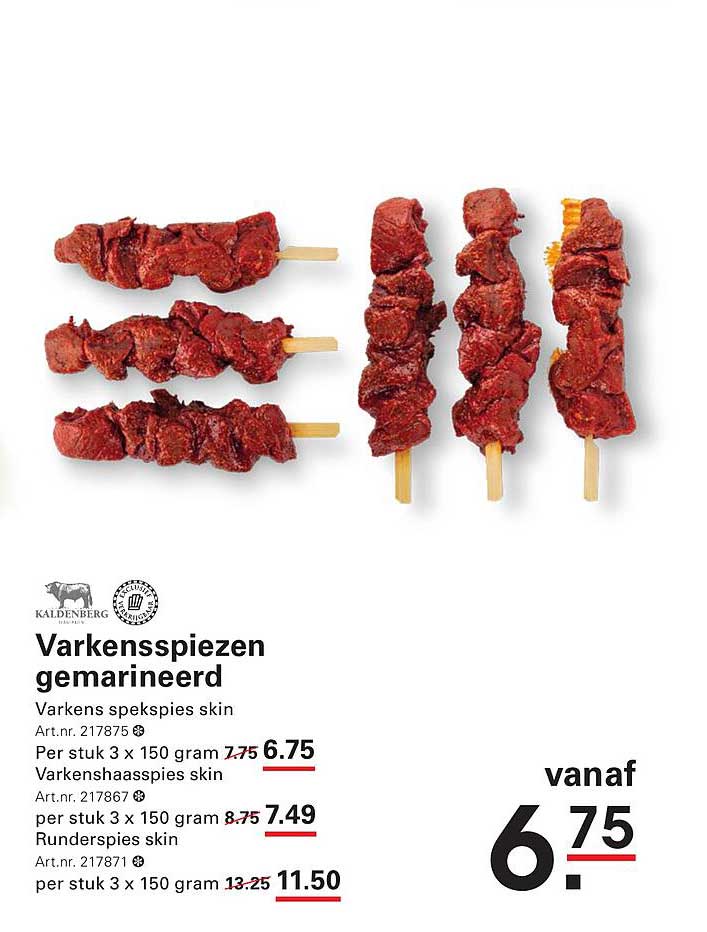 Varkensspiezen gemarineerd